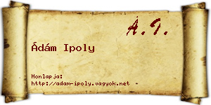 Ádám Ipoly névjegykártya